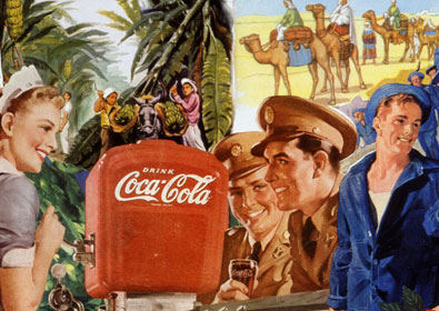 The Greatest generation celebrates WWII victory in Sally Edelstein's collage using 1940's 50's vintage illustrations